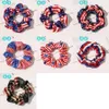 Hair Accessories Women Girls Us flag Independence Day Scrunchies 4th of july Elastic Ring Ponytail Holder Hairbands Rubber Band Scrunchty M3478