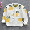 1-6 ans bébé garçons filles ananas Cardigan manteau enfants vêtements printemps automne garçon fille à manches longues tricoté enfants 210429