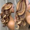 Body Wave Lace Front Pruik HD Frontale 30 Inch 150% Transparante Markering Piano Kleur Bruin Blonde Menselijk Haar Pruiken 13x4 Fulll Swiss Pre pluked