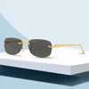 Designer-Sonnenbrille, Carti-Brille, Gold, Silber, Leopardenkopf, Damen, Herren, Sonnenschutz, Verbundmetall, randlos, optischer Rahmen, klassisch, neueste Mode, Brille mit klarem Rahmen