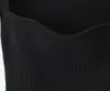 Летние женщины свитер квадратный воротник с коротким рукавом сексуальные пуловеры трикотажные одежды повседневный все спички вязание верхние вершины черный белый джемпер 210429