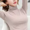 Sweter Kobiety Turtleneck Długi Rękaw Sweter Sexy Elastyczne Bodycon Pull Femme S 210812