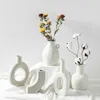 Vilead keramische abstracte vaas bloem Nordic Woondecoratie Planter voor bloemen Plant Pot Figurines voor Interior Desktop Decor