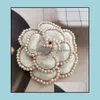 Pins Brooches Jewelry Big Camellia Pearl Brooch For Women Brand Desinger Broach Lapel Pin Collar Clips Broches Drop Deliv70147772353182