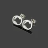 Hollow Style Extravagant men studs Classic simple earring 316L Steel silver G letter elagant women stud earrings Fashion Jewelry