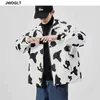 Enkla designfärgblock Jackor Rockar HARAJUKU Dragkedja Herrens överdimensionerade Bomber Jacket Streetwear Man Outwear 210412