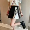 Plus Size 4XL Mini Pleated Skirt Women Summer High Waist A-Line Short Skirt Student Stitching Black Pink Simple Streetwear 210619