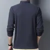 Maglietta a maniche lunghe spessa da uomo Abbigliamento casual a righe da uomo Polo Camicie Polo da uomo slim fit moda