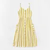 Summer Family Matching Clothes Dress Striped Sling Hoilday Mom and Baby Girl E0206 210610