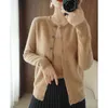 Кашемир кардиган женский свободный свитер весна осень / зима 100% чистая шерсть вязаная куртка женщина повседневная базовая рубашка 210812