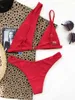 Elace Women's Badkläder 2021 En axel bikini separata baddräkt sexiga kvinnors baddräkt bikinis set låg midja baddräkt x0522