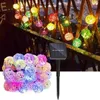 Solar Powered 5m 20LEDS Multicolor Rattan Ball String Light för bröllopsfest