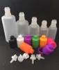 Renkli Plastik Şişeler 3ml 5ml 10ml 15ml 20ml 30ml 50ml 60ml 100ml 120ml E Uzun İnce Uçlu Sıvı Damlalıklı Şişeler Sabotaj Kanıtlı Çocuklara Dayanıklı Kapaklar