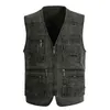 Men's Vests Man Multi-pocket Plus Size Fathers Pography Waistcoat Winter Camera Sleeveless Working Uniform VT-041