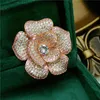 Vintage Brooches For Women Silver Cubic Zirconia Rhinestone Floral Design Temperament Fine Jewelry Brooche Valentine's Day Gift