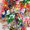 Dog Apparel 100pcs Designs Handmade Pet Hair Bows Bright Color Mixed Grooming Accessories Products237w