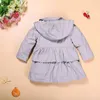 Casaco hooyi crianças tench hoodies cinzento bebê menina crianças jaqueta roupas roupas trincheira outerwear com capuz jumper 1-5y