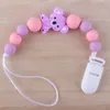 Baby Pacifier Clip Chain Wood Silicone Cute Sheep Bear Animal Beads Pacifier Chain Chew Baby Teether Toys Dummy Nipple Holder 1417 B3