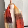 Atacado cashmere cachecol designer lenços de seda moda luxo xale longo pescoço verificar arco-íris mohair grosso outono e inverno acne 4 cor 180 * 35 cm