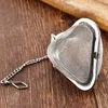 Stainless Steel Reticular Heart Shape Tea Strainer Teas Infuser Silvery Home Practical Hook Season Packet New TeaStrainers Durable6872321