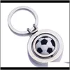 Keychains Fashion Aessories Drop Delivery 2021 Men Metal Keychain Pendant Rotate Golf Basketball Football Car Key Chain Ring Holder Jewelry