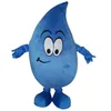 Costume de mascotte de goutte d'eau bleue d'Halloween, personnage de thème animé en peluche de qualité supérieure, taille adulte, carnaval de Noël, fête d'anniversaire, robe fantaisie