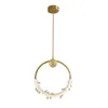 Europen Style Gold Crystal Pendant Lamp Bedside AC110V 220V Cristal LED Hanging Bar Lights Lamps