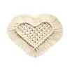 Mats Pads 1PCS Bohemian Woven Cotton Cup Love Heart Shape intrecciato Macrame Table Mat resistente al calore Mug Pad con nappe Placemat