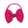 Baby Girls Nylon Headbands Heart Bow Hårband Solid Color Kids Toddler Alla hjärtans dag Elastiska Sequin Bowknot Headband Wkha33