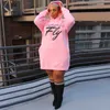 Femmes Hoodies Robes Pull Designer Lettres Imprimé Casual Grandes Dames Robe Lanterne Manches Polka Dot Jupe 5 Couleurs