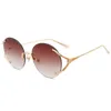 Sonnenbrille Fashion Vintage Randless Round Women Designer Reisende Schneidelinsen Big Sun Gläses Damen UV400 Shades5475978