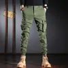 韓国のファッションメンズジーンズ高品質の大きなポケットカジュアルカーゴパンツストリートウェアヒップホップジョガーズデザイナースラックボトムサーパー