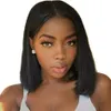 Human Hair Bob Wigs 4x4 Lace Closure Pre Plucked with Baby Hairs Short Brazilian Straight Wig for Black Women