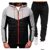 Tute da uomo Tuta da uomo Felpe con cappuccio Giacca Set Casual Streetwear Moda Felpa con cappuccio Cappotto Pantaloni sportivi Hip Hop Capispalla con cappuccio Tute