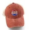 KP Denim Jean Let's Go Brandon Mesh Ball Hat Ricamo US Flag Stars #FJB Slogan Anti Biden Trump 2024 Berretto da baseball Snapbacks Lavato Truck Driver Papà Cappelli G110BXY5