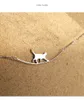 colar de prata moda personalidade gato simples adorável animal clavícula cadeia presente boutique