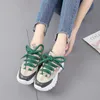 2021 Autumn New Round Head Dad Shoes Women Round Head Inner Raised Thick Bottom Color Matching Sneakers Women A1-13 Y0907