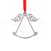 Sublimation Blanks Angle Car Hanger Party Gunst Angels Wing Wing Silver Gold Decoration Hanging Charm Ornaments Auto's Interieur Zze8299
