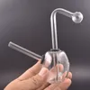 Narguilé portatif petit eau en verre avec pot d'huile détachable Downstem Fumer à la main Ashcatcher Bong Dab Rig Bong Pipes à cuillère à tabac 2pcs