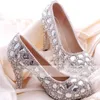 Romantyczna kobieta buty ślubne moda moda dhinstone ślubna sukienka ślubna Lady Crystal Party Prom High Heel