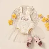 INS Fly Sleeve Baby Rompers Summer Girl Dresses Lace Girls Sisters Kids Pollen White Apricot Tricolor Catsuit ZYY905