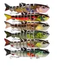 6 color 13cm 22g ABS Fishing Lures for Bass Trout Multi Jointed Swimbaits Slow Sinking Bionic Swimming Lure Bass Freshwater Saltwater 120pcs/Lot