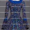 Casual klänningar viktoriansk satin blommig tryck period klänning boll klänning reenactment costume7583456