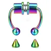 Magnet Clip on Nose Rings Studs Gold rainbow no hole anti allergy Stainless Steel ring Body Jewelry for women fashion will and sandy