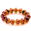 12-20mm Natural Blue Amber Bracelet Jewelry For Women Men Healing Wealth Luck Stone Beads Dominican Gemstone Stretch Bangle AAAA