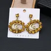 New style fashionable letter personality joker glass color diamond earrings trend European and American earrings