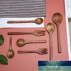 Japoński styl Długi uchwyt Drewniana Łyżka Mieszanie Zupa łyżki Kreatywny Teak Handmade Honey