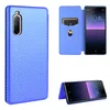 Włókno węglowe dla Sony Xperia 5 1 II 10 III Lite Case Stand Stand Stand Portfel Portfel Protection Xperia 1 10 IV Cover