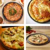 Plaque de cuisson antiadhésive pour Pizza, poêle en acier au carbone, conception avec Base, ustensiles de poinçonnage résistants à la chaleur, trou de cuisson