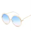 Runde Große Größe Übergroße Linse Vintage Sonnenbrille Frauen Marke Designer Metall Rahmen Femal Sonnenbrille Dame Cool Retro Uv400